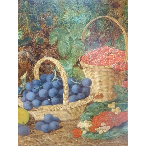 26 - A large George Clare (1835-1890) oil on canvas depicting still life study of fruit signed to lower r... 