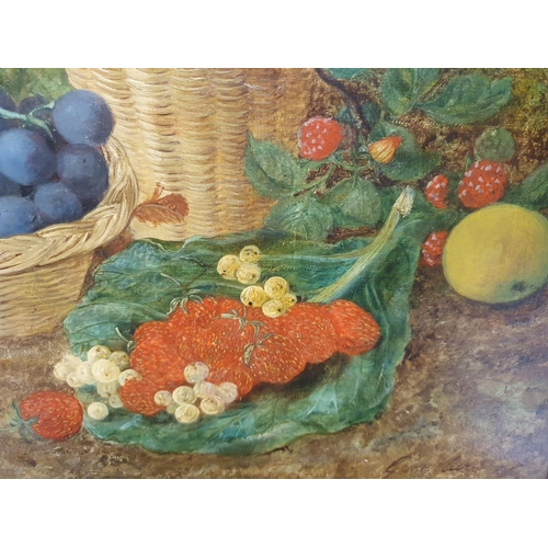 26 - A large George Clare (1835-1890) oil on canvas depicting still life study of fruit signed to lower r... 