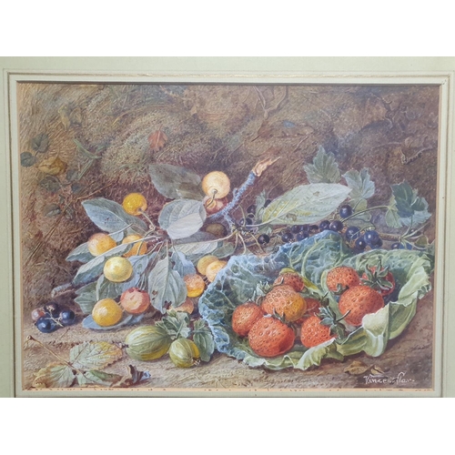 27 - A Vincent Clare (1855-1930) watercolour depicting still life study of fruit signed to lower right in... 