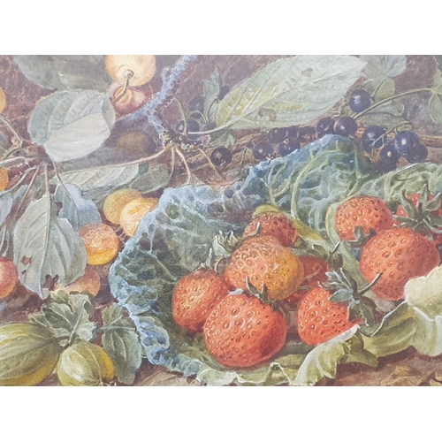 27 - A Vincent Clare (1855-1930) watercolour depicting still life study of fruit signed to lower right in... 