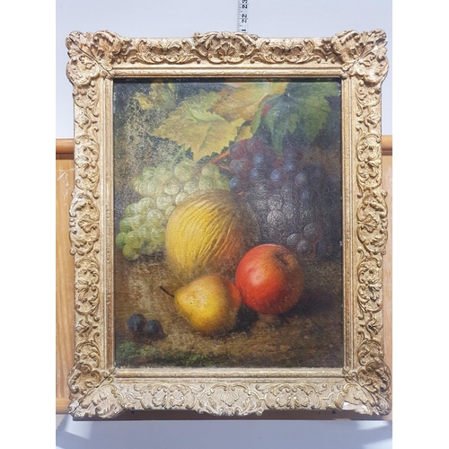 32 - A late 19th century oil on canvas depicting still life study of fruit in the manner of the 'Clare' f... 