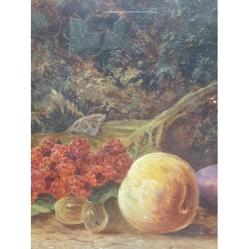 35 - A 19th century oil on board still life study of fruit signed G Clare in a gilt frame overall dimensi... 