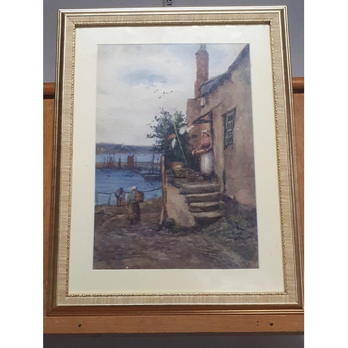 37 - A early framed watercolour attributed to Dame Laura Knight of Newlyn in Cornwall - Dame Laura Knight... 