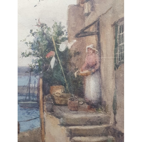 37 - A early framed watercolour attributed to Dame Laura Knight of Newlyn in Cornwall - Dame Laura Knight... 