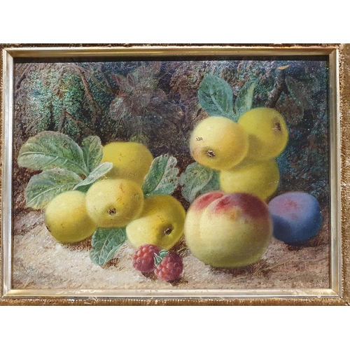 4 - A Oliver Clare (1853-1927) oil on canvas depicting still life study of fruit signed to lower right i... 