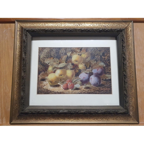 8 - A Oliver Clare (1853-1927) oil on board depicting still life study of fruit signed to lower right in... 