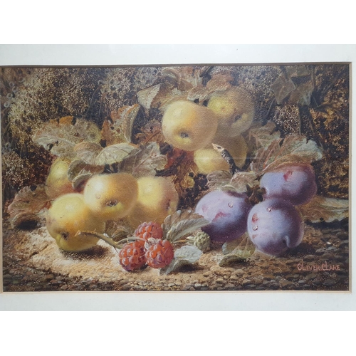 8 - A Oliver Clare (1853-1927) oil on board depicting still life study of fruit signed to lower right in... 