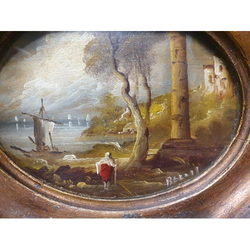 109 - A gilt framed miniature landscape portrait signed Bellis overall dimensions 12.5x10cm