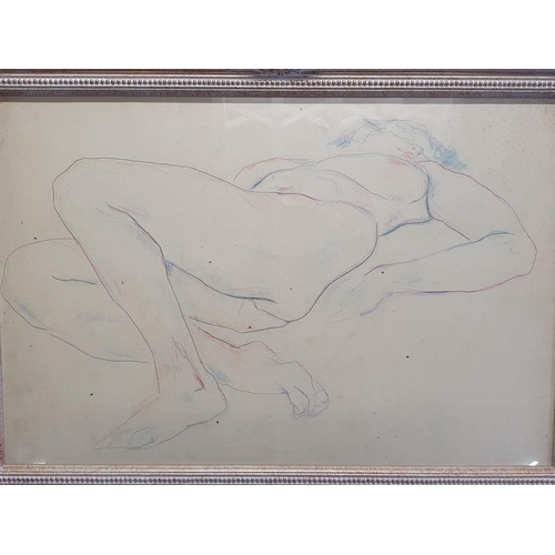 44 - A large Uli Nimptsch 1897-1977 graphite and crayon nude study in a ornate gilt frame overall dimensi... 