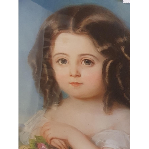 49 - A Laure Houssaye de Leomenil nee Girard (1806-1866) pastel portrait depicting a young child in a hea... 