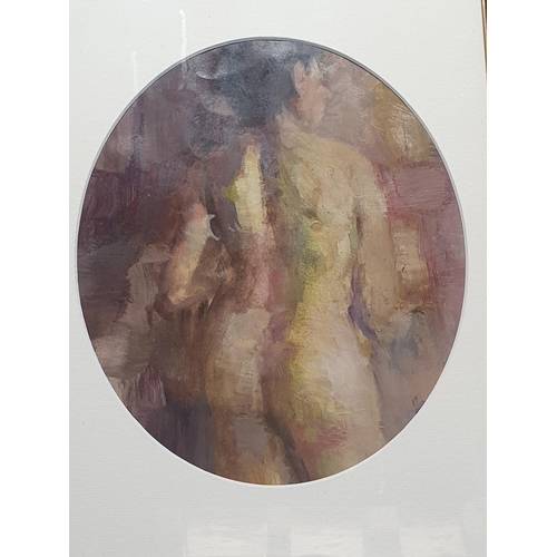 56 - A framed abstract watercolour depicting the female form artist unknown overall dimensions 60x44cm