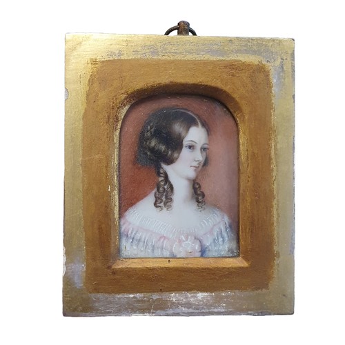 78 - A 19th century framed miniature portrait of a young lady overall dimensions 11x9cm