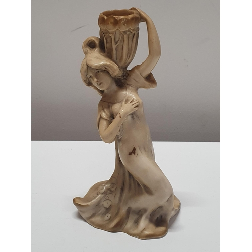 179 - A Royal Dux circa 1900 clock and garniture set