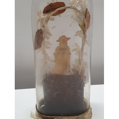 186 - A French salt dough figure circa 1800 in glass dome