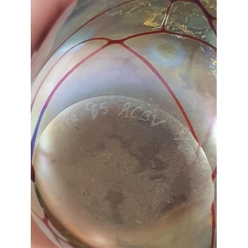 197 - A selection of hand blown glass including signed Okra glass