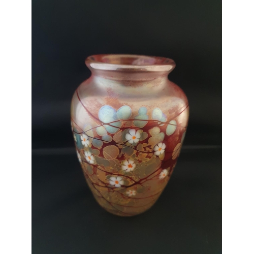 197 - A selection of hand blown glass including signed Okra glass