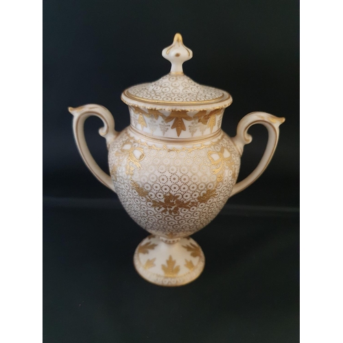 198 - A early 19th century finely decorated tea service with hand applied gold gilt decoration