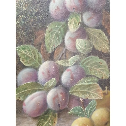 1 - A Oliver Clare (1853-1927) oil on board depicting still life study of fruit signed to lower right in... 