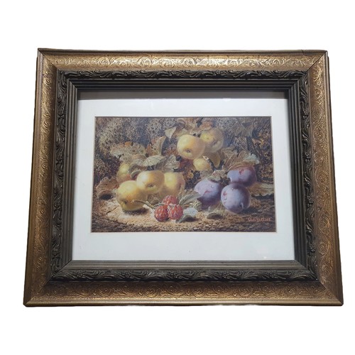 8 - A Oliver Clare (1853-1927) oil on board depicting still life study of fruit signed to lower right in... 