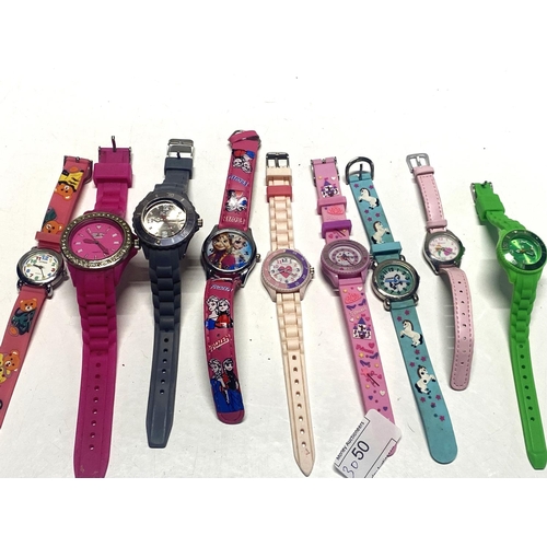 A selection of children's watches including Disney