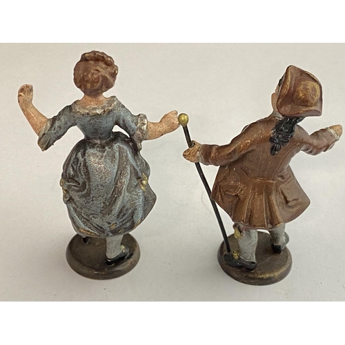 211 - Two cold painted Austrian bronze figures 8cm tall.