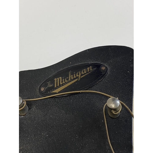 18 - A vintage The Michigan acoustic guitar (needs restringing), shipping unavailable