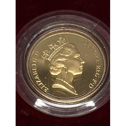 129 - A 1988 proof 22ct gold full sovereign 8.00 grams