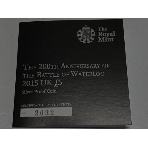 132 - A Battle of Waterloo £5 silver proof coin