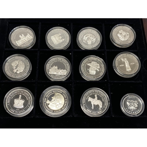 141 - A HM Queen Elizabeth The Queen Mother silver proof coin set