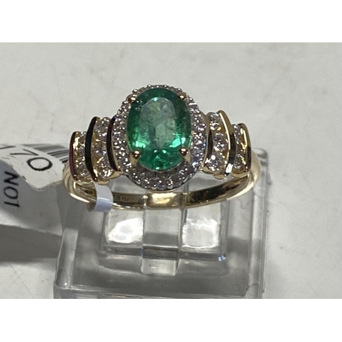 146 - A 9ct gold and premium Emerald moissonite ring 2.70g size M