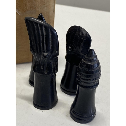 494 - A set of unusual stone chess pieces (complete)