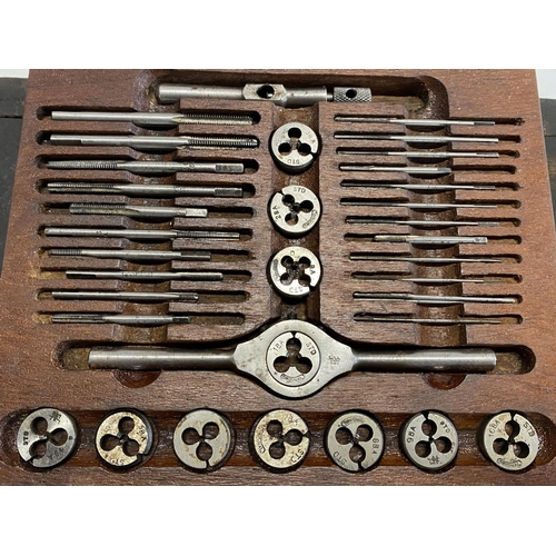 596 - Two antique cased tap and die sets, one by Lehman Archer & Lane