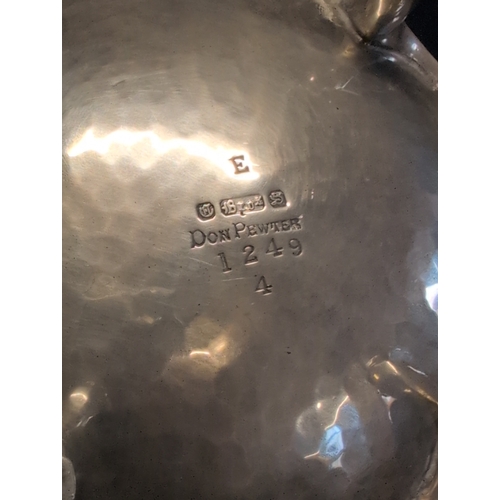 136 - A Don Pewter Five-Piece Coffee and Tea Service with Tray, Shipping Unavailable