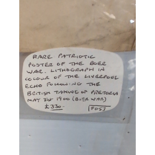 84 - A Liverpool Echo 'Pretoria is Ours' Boer War Patriotic Poster, dated May 31, 1900 50 x 62 CM