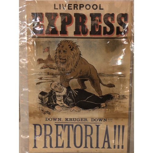 85 - British Boer War Propaganda Poster, 'Liverpool Express', depicting the British Lion and Kruger, 1900... 