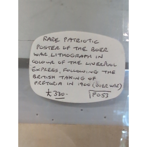 85 - British Boer War Propaganda Poster, 'Liverpool Express', depicting the British Lion and Kruger, 1900... 