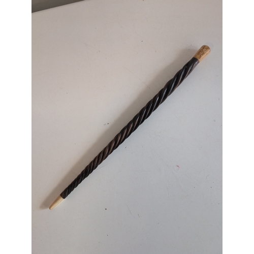 89 - A 19th Century Mulberry Wood and Bone Supres Pointer Stick, formerly the property of General Sir Jam... 