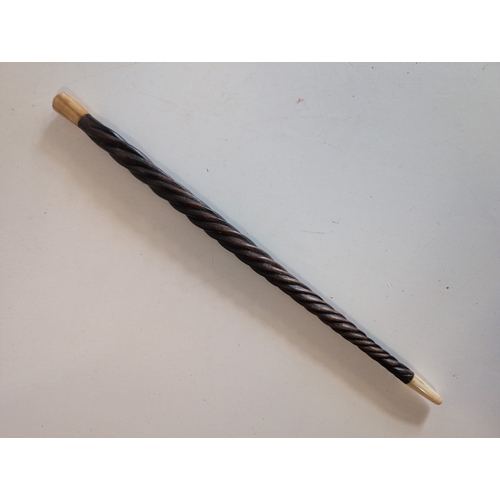 89 - A 19th Century Mulberry Wood and Bone Supres Pointer Stick, formerly the property of General Sir Jam... 