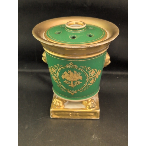 91 - An Early 19th Century French Empire Old Paris Porcelain Pot Pourri Urn and Cover