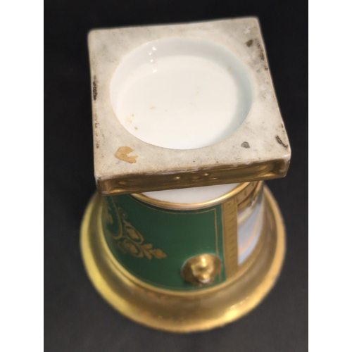 91 - An Early 19th Century French Empire Old Paris Porcelain Pot Pourri Urn and Cover