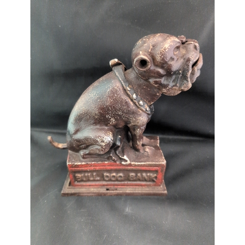 92 - An Antique Cast Iron American Bulldog Mechanical Bank circa 1880