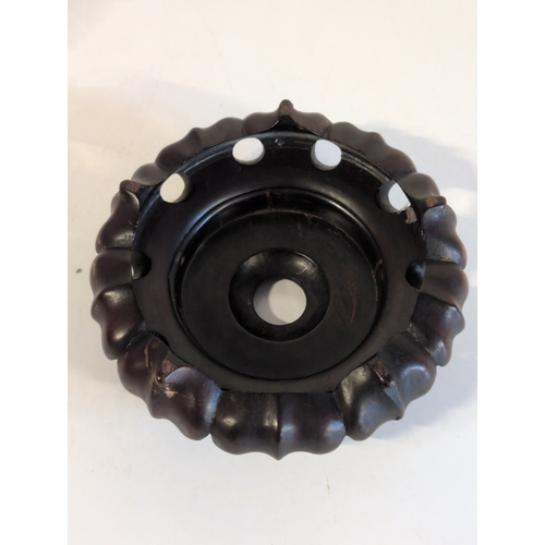 96 - A Chinese Blue and White Porcelain Vase, Bearing a Qianlong Mark, with Three Animal-Head Handles and... 