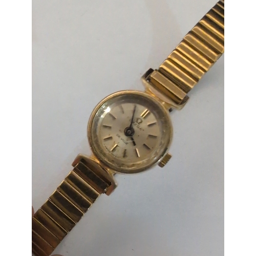 99 - Vintage Ladies Omega De Ville Gold-Tone Wristwatch, Not Working