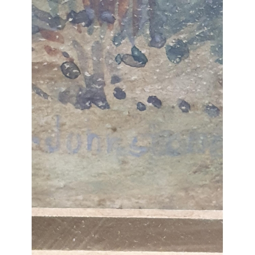 142 - A framed watercolour depicting a young girl picking flowers by Henry James Johnstone (1835-1907) sig... 