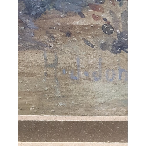 142 - A framed watercolour depicting a young girl picking flowers by Henry James Johnstone (1835-1907) sig... 