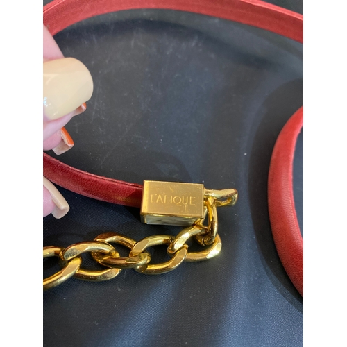 107 - Lalique Red Leather Belt