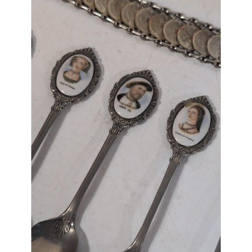 134B - A Collection of Personal Accessories and Souvenir Spoons, including a BEME Compact and Aynsley Brooc... 