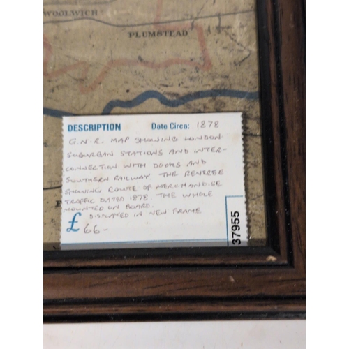 169 - A Group of Three Framed Railway Items, including an LMS Steam Locomotive Print, Largest 75 x 49 CM, ... 