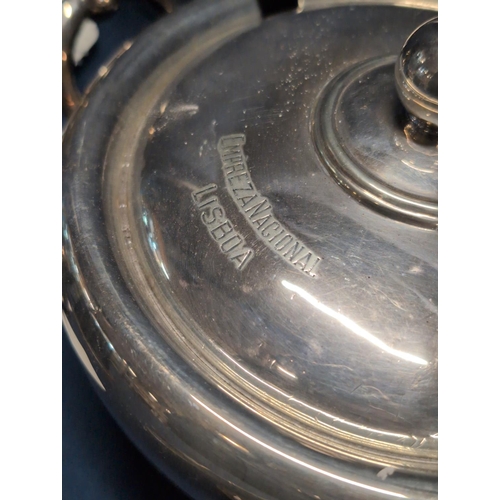 170 - A Collection of Silver Plate Cruise/Railway Metalware, including an 'EMPREZA NACIONAL LISBOA' Tureen... 