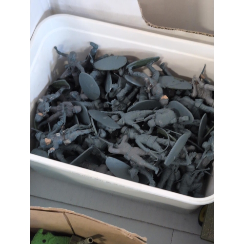 61 - A Large Collection of Vintage Plastic Toy Military Figures and Vehicles